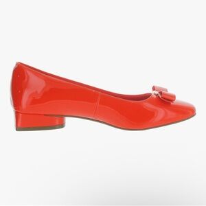 Chic Red Patent Leather Flats with Bow